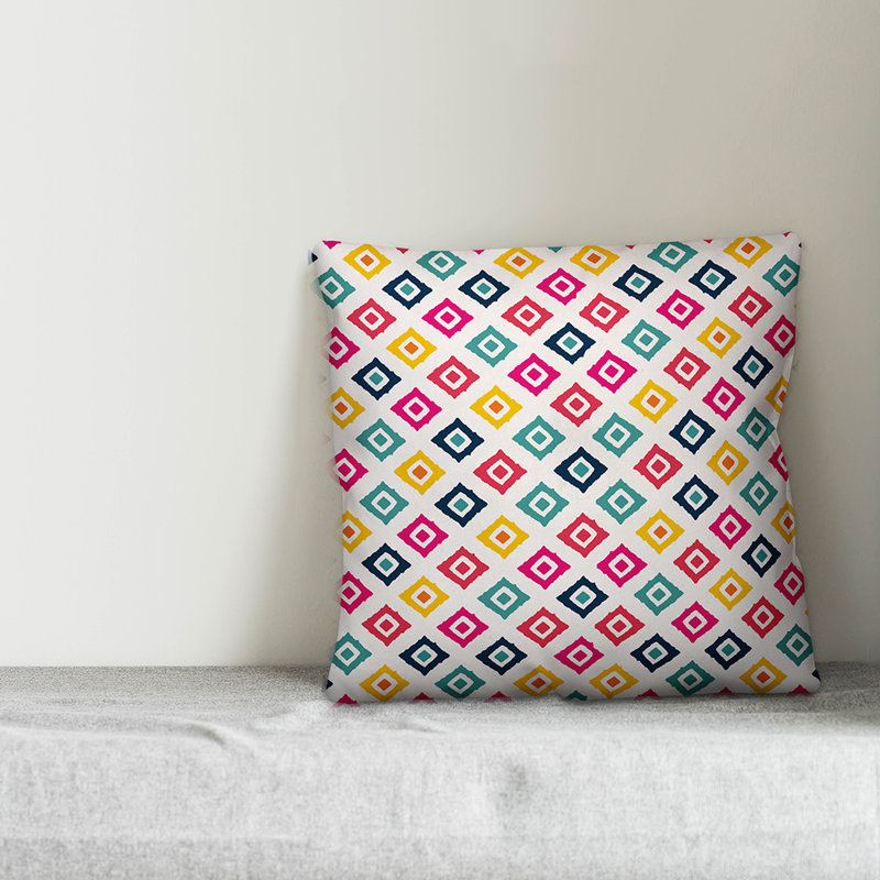 Summer Fun Geometric Reversible Throw Pillow