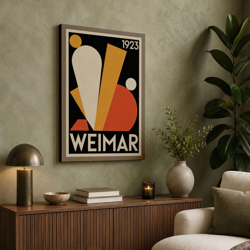 Weimar Constructivism Geometric - Wrapped Canvas, Cream Border, 18x12 - 45.7 x 30.5 cm
