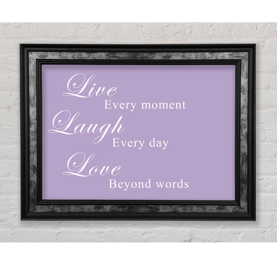 Love Quote Live Laugh Love Lilac - Single Picture Frame Typography