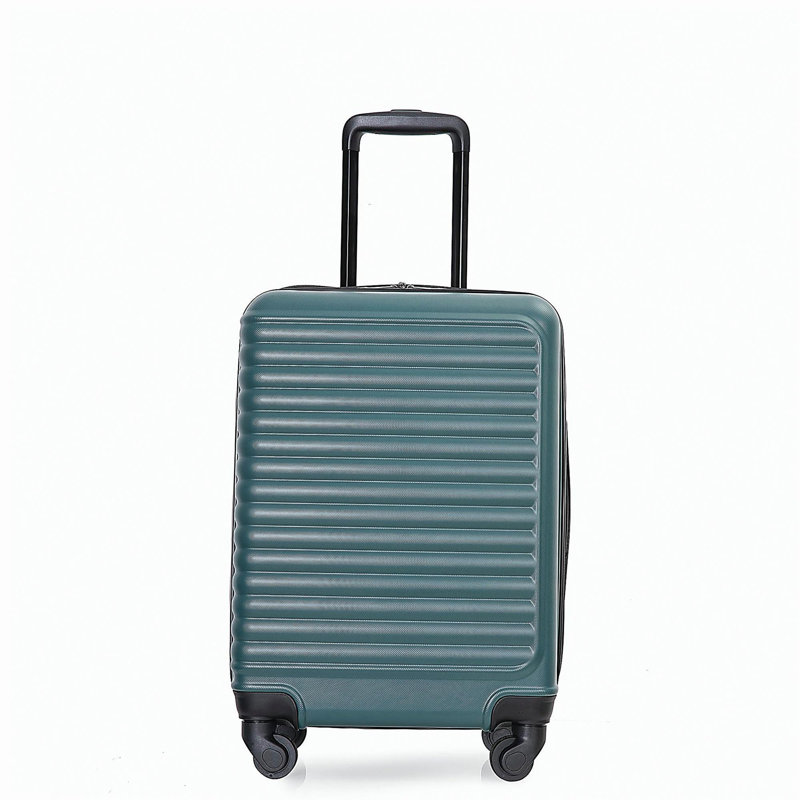 Bagage de cabine, valises à roulettes, valise de transport légère en ABS, bagage rigide, 20 pouces (vert)