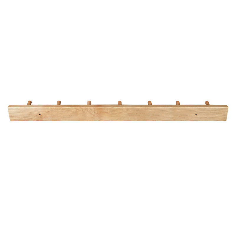 Wall Mounted Coat Rack, 2" H x 11.75" W x 0.75" D, Natural Hickory