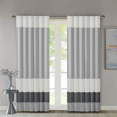 Polyoni Pintuck Curtain Panel(Only 1 Pc Panel)