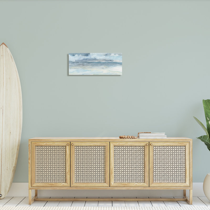 «Abstract Cloudy Ocean Waves» par Regina Moore - Peinture, H 10 po x l 24 po