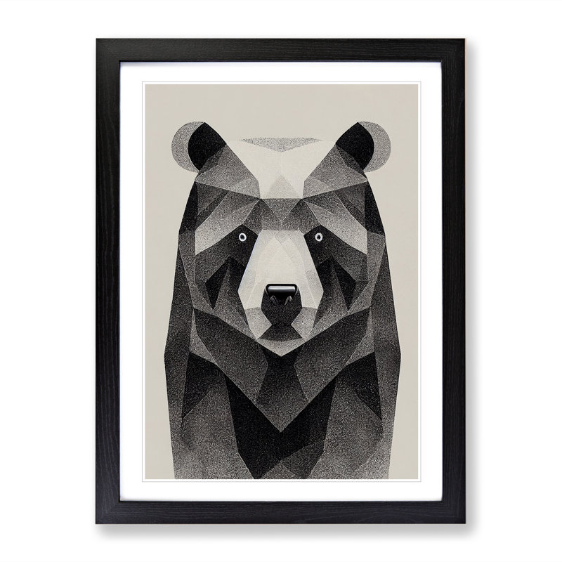 Contemporary Bear No.5 Abstract - Framed Print, Black Framed, 64cm H x 46cm W x 2cm D