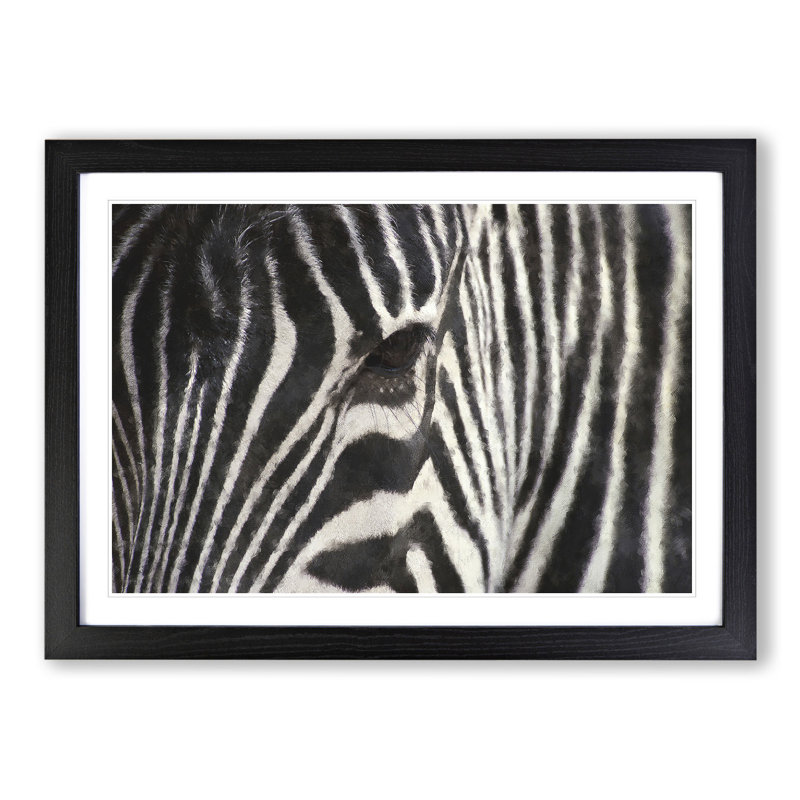 Zebra Vol.4 - Picture Frame Painting, Black, 27cm H x 36cm W x 2cm D
