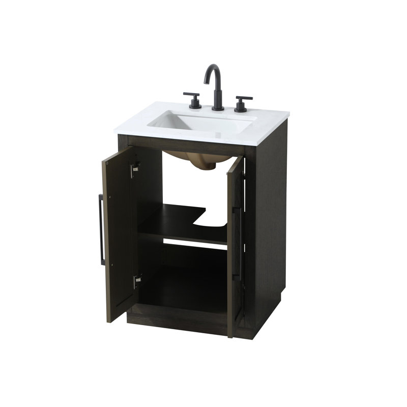 Meuble-lavabo simple 24 po, Chêne chocolat