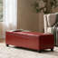 Banc de rangement/repose-pieds rembourré moderne Denali | Conception minimaliste avec rangement dissimulé et charnières à fermeture en douceur-32249976