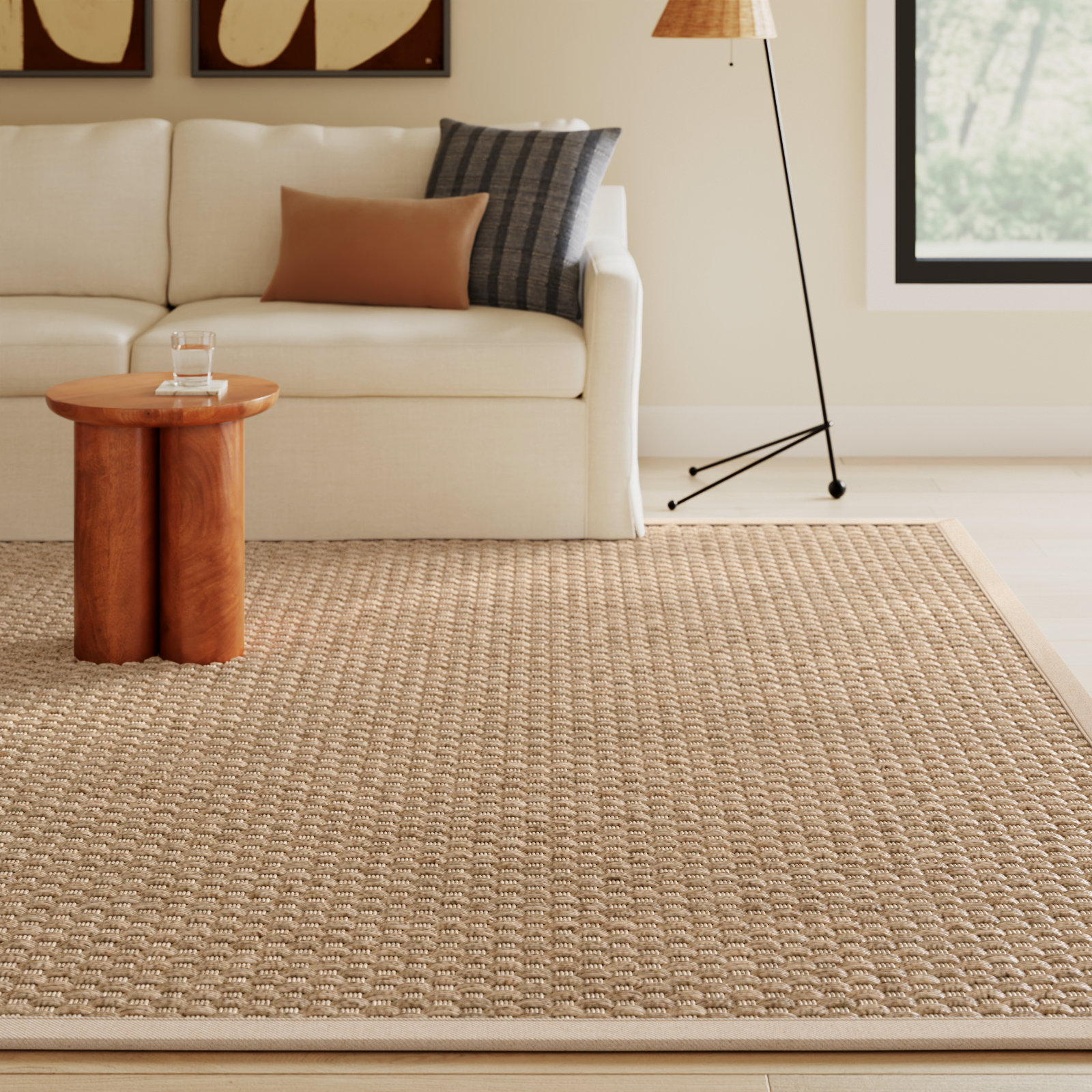 Dollard Natural/Ivory Area Rug, Rectangle 9' x 12'