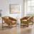 Rod 33''W Genuine Leather Upholstered Armchair Leisure Lounge Chair  with Ash Wood Base-773508832-765625487
