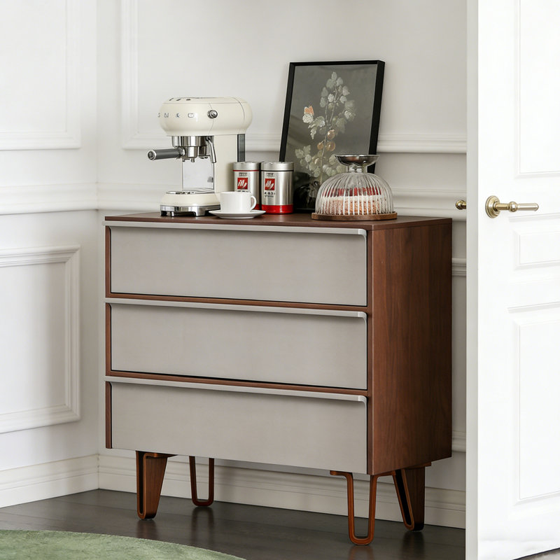 Commode d'appoint de style minimaliste moderne, Gris / Brun
