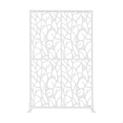 Metal Privacy Screens W3.8Ft X H6ft Outdoor And Indoor Divider With Free Standing Decorative Privacy Screen by KAQCVIN