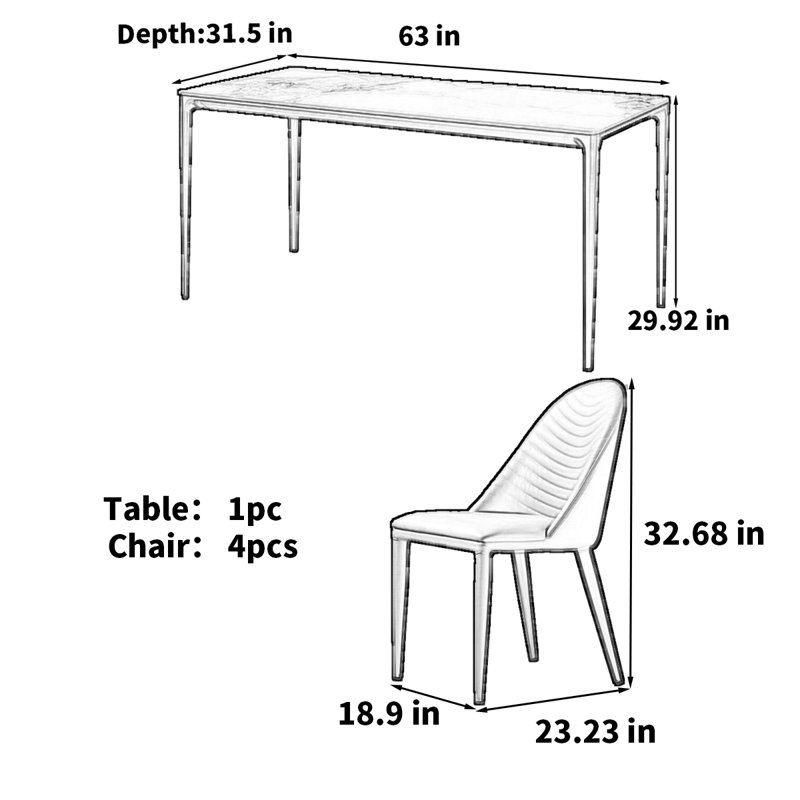 Quintonia, H 29,92 po x L 63,00 po x l 31,50 po