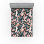 Bleu sarcelle foncé, rose pâle / floral