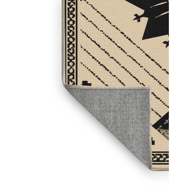 Tapis marocain beige Bensonhurst lavable à la machine - reliure beige, Rond 4 pi
