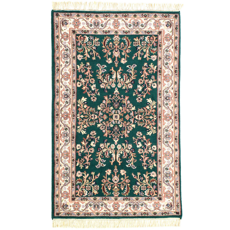 Kashan One-of-a-Kind 5'3'' X 3'1'' Small Rectangle Lamb's Wool Area Rug