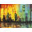 City with Color Tones | Blue Braided Polyester Placemat