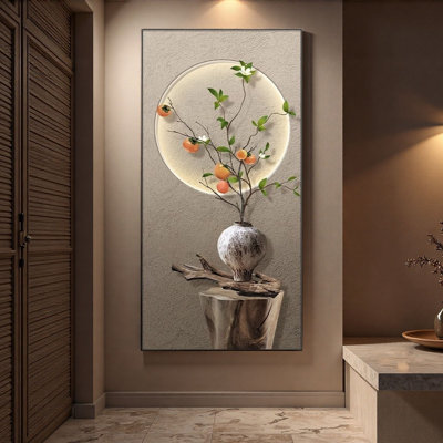 Décoration murale en porcelaine de cristal «Good Luck» de style rétro chinois