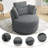 Niama Upholstered Swivel Lounge Armchair With Pillows-1154833258