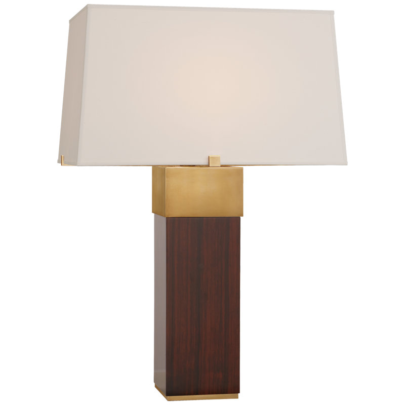 Hardy Table Lamp, Macassar Ebony and Natural Brass