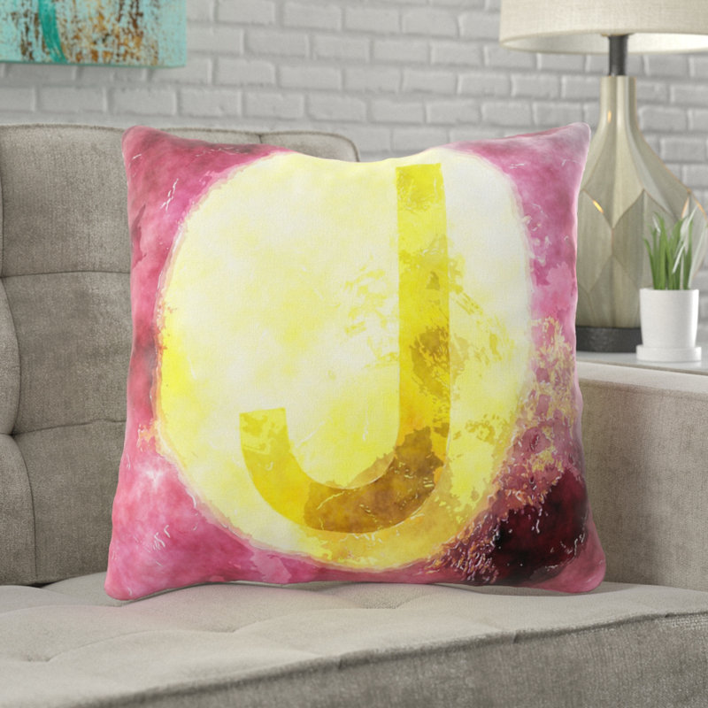 Coussin décoratif alphabet Dorffman, Microsuède, Intérieur