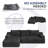 Boneless 3-Seat L-Shaped Modular Sectional Sofa with 2 Armrests & 3 Detachable Pillows, No Assembly Required-1847331839