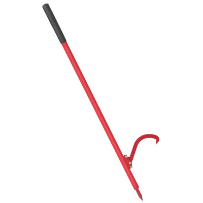 Rouleau de bûche 61 po Peavey, crochet à bûches robuste pour tourner le bois, abattant, poignée en caoutchouc antidérapante et crochet réglable, rouge