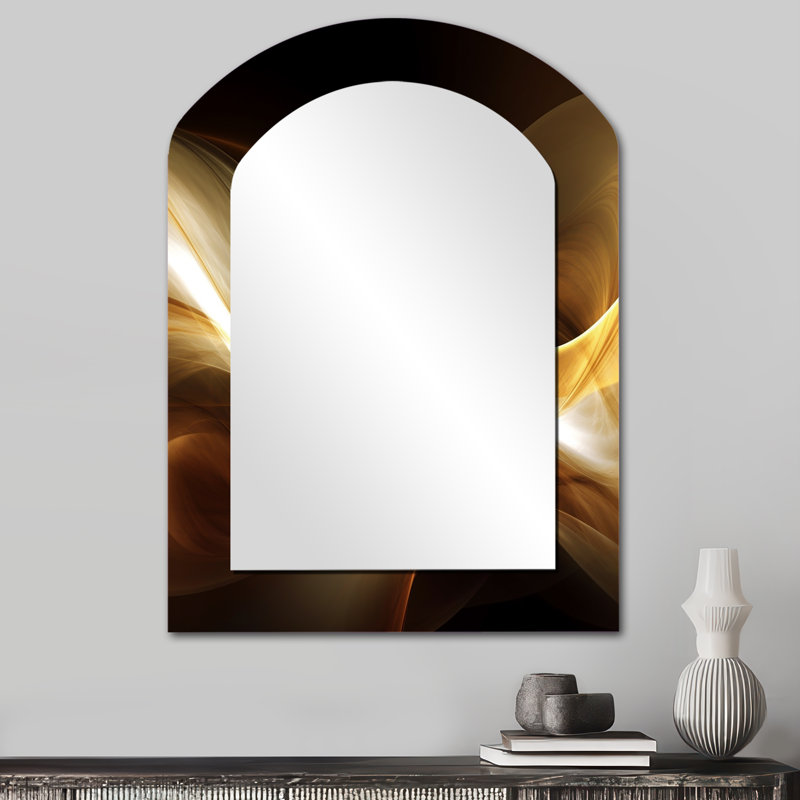 Gold Elegant Modern Sofa II - miroir asymétrique Waves, 34 po x 25 po