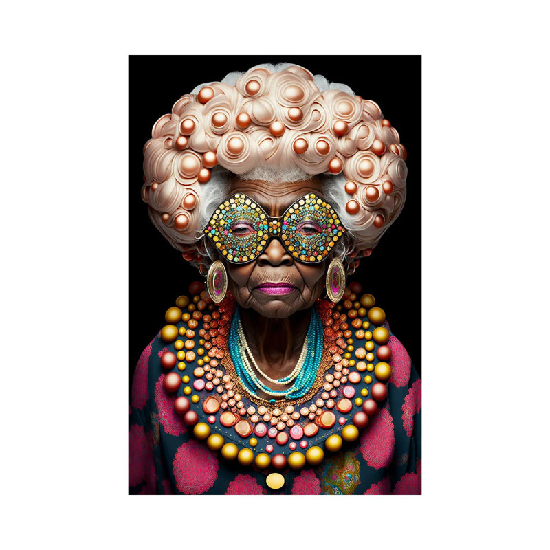 Afrofuturist Grandma I, 40" H x 26" W x 1.5" D, Canvas