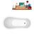 61" Streamline Clawfoot Soaking Acrylic Bathtub With Drain, Clawfeet, and Bamboo Tray-63425092-51346617