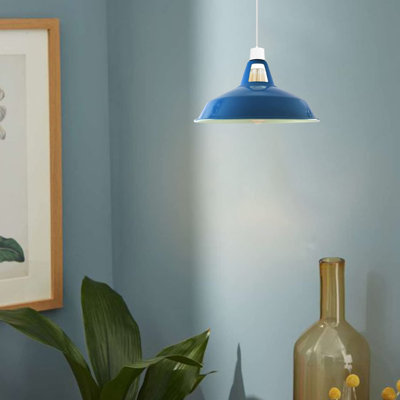 16cm H Metal Lamp Shade in Blue