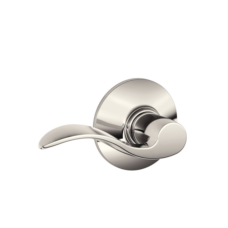 Accent Lever Hall and Closet Lock, Bright Nickel