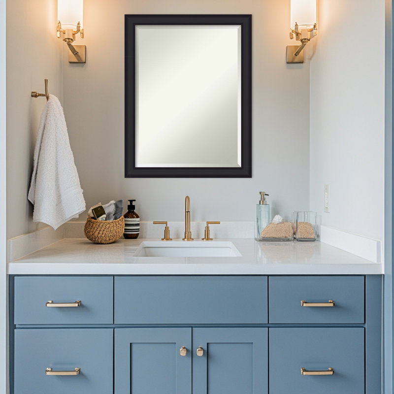 Miroir mural de salle de bain Oliver, 27 po x 21 po, Noir