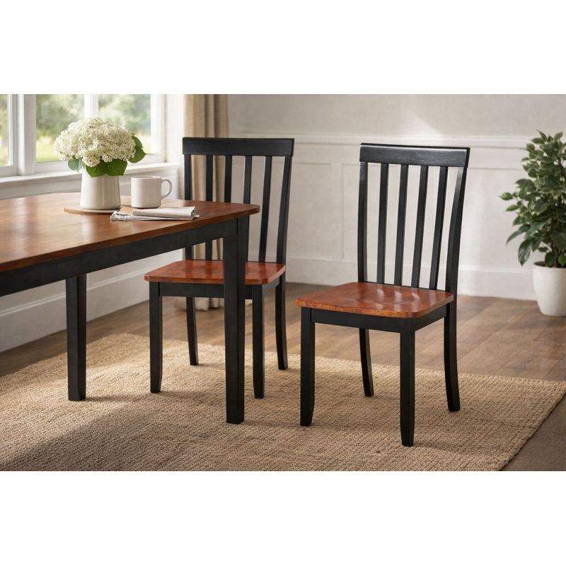 Raffe 18'' H Solid Wood Side Chair, Black/Cherry