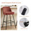 Modern Fabric Upholstered Bar Stools with Spring and Footrest 12cm-thick Cushion-360737638