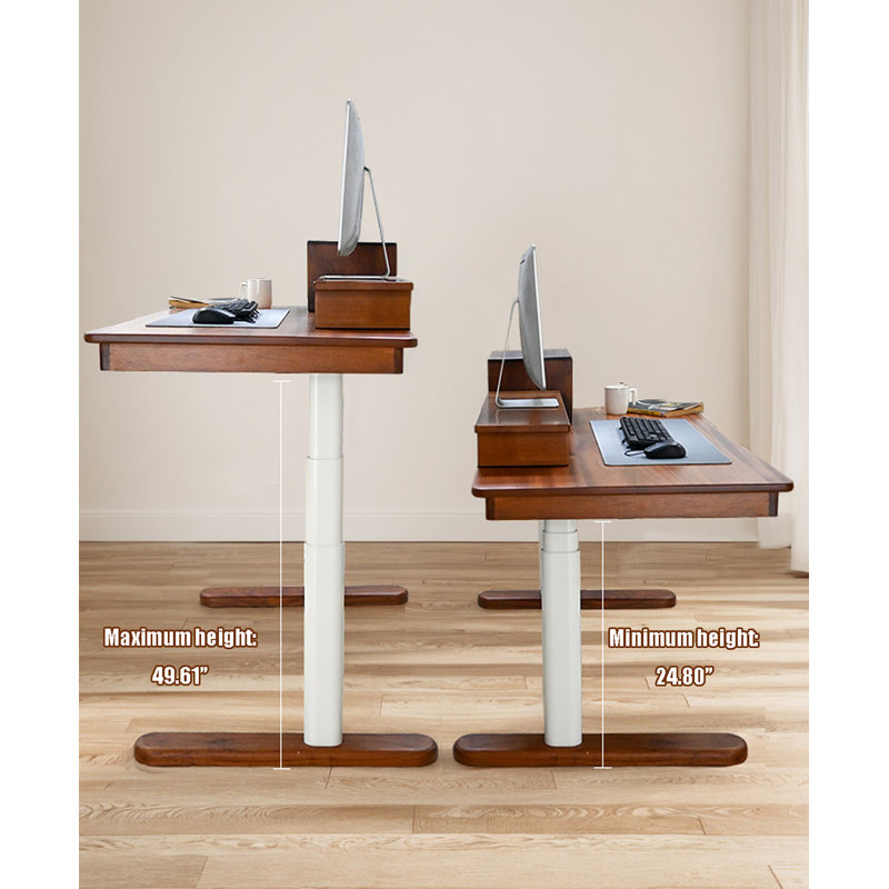 Solid Wood Electric Height-Adjustable Standing Desk