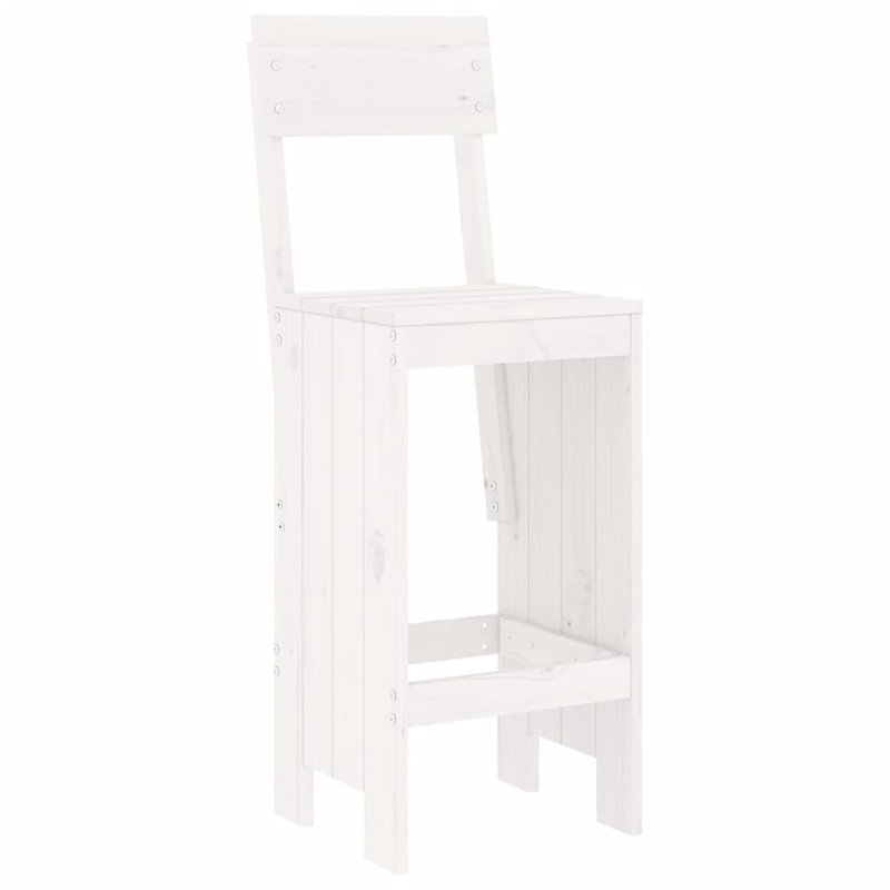 Agustine Solid Wood Counter Stool, White