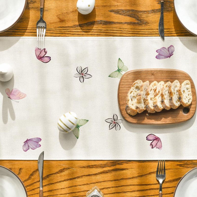 Chemin de table en forme de lapin de pâques, décoration de table de salle à manger pour la maison, L 13 po x l 48 po