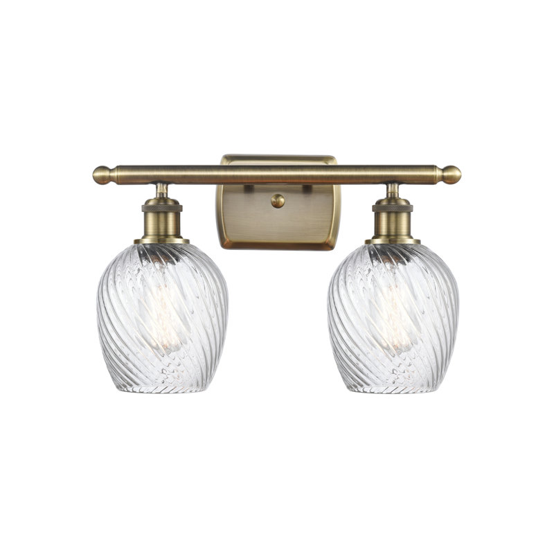 Éclairage pour meuble-lavabo à intensité réglable en laiton antique 2 lumières Wimberly, DEL