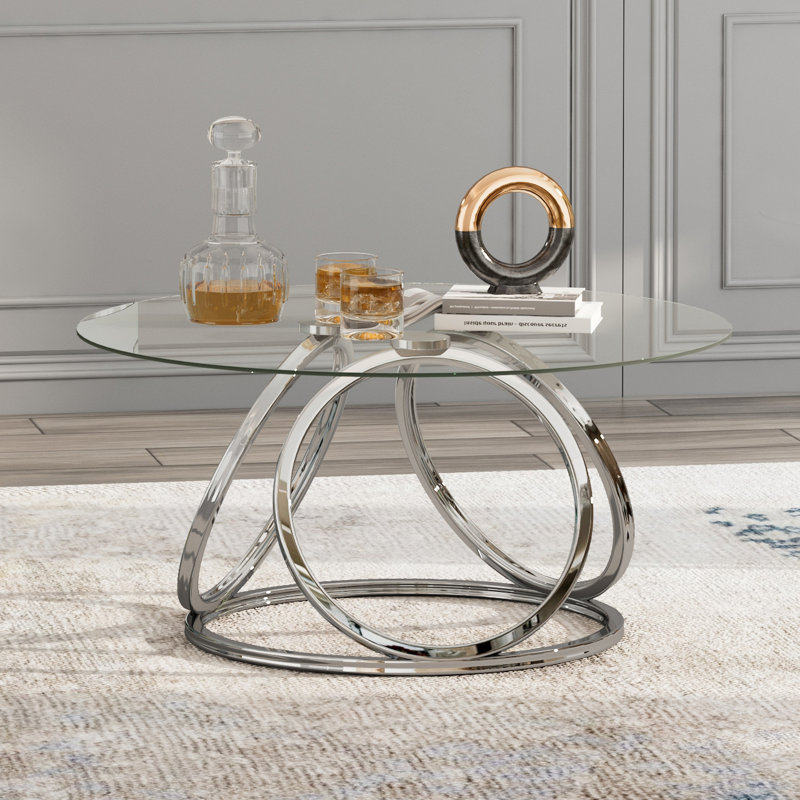 Paloalto Pedestal Coffee Table, Chrome