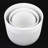 3-piece White Stoneware Planter Pot Set With Vertical Line Texture