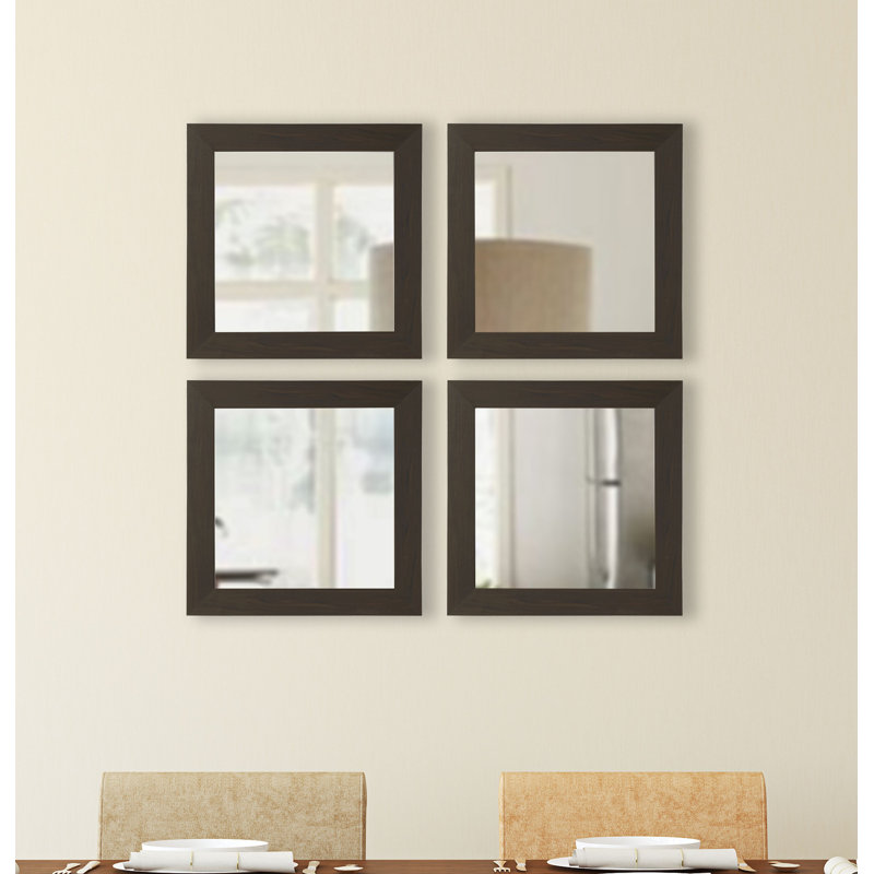 Ensemble de 4 miroirs modernes et contemporains, Noyer noir