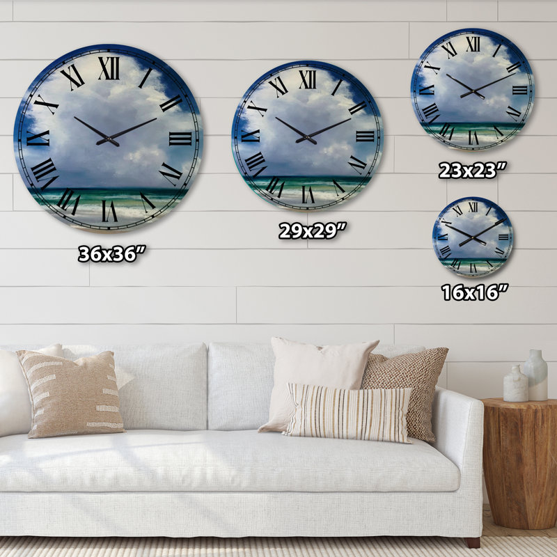 Beach Clouds II - Traditional Wall Clock, Small