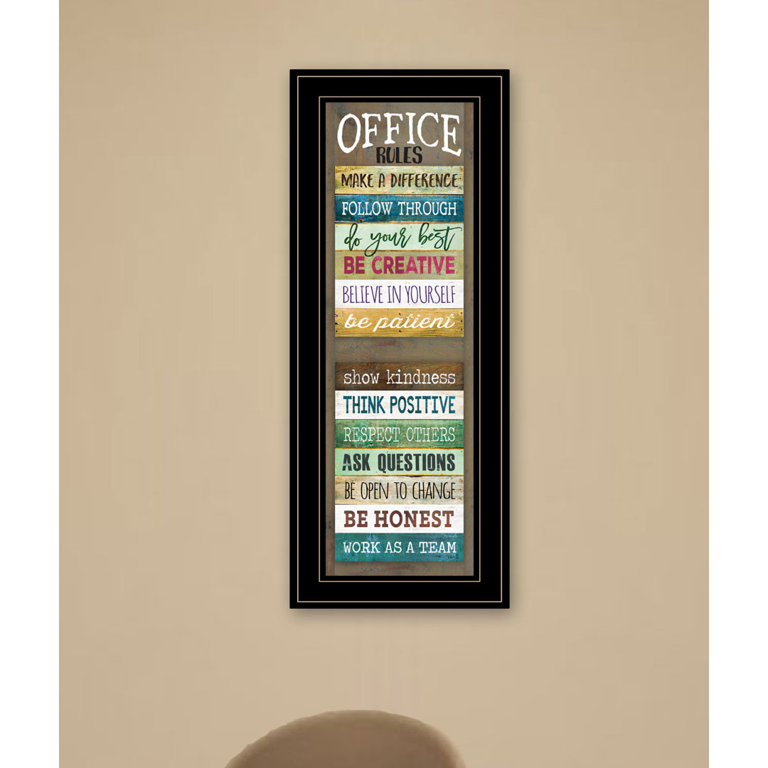 Office Rules Framed Wall Art for Living Room, Home Décor by Marla Rae Ebern Designs 