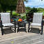 Deux chaises d'extérieur en métal empilables pour patio, jardin ou bord de piscine, structure noire, résistante aux intempéries, à séchage rapide, L 22,1 po x l 25,2 po, H 36 po, capacité de 400 lb pour tous les repas 2, dossier et siège respirants-1540421249-1540421251