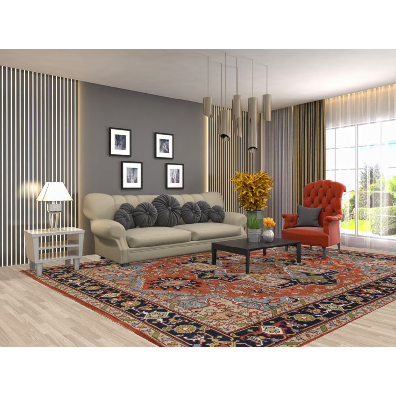 Tapis oriental orange 9x12
