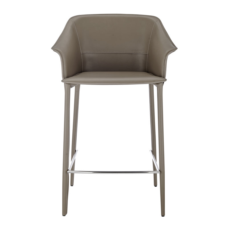 Bracha Upholstered Counter Stool, Light Mocha