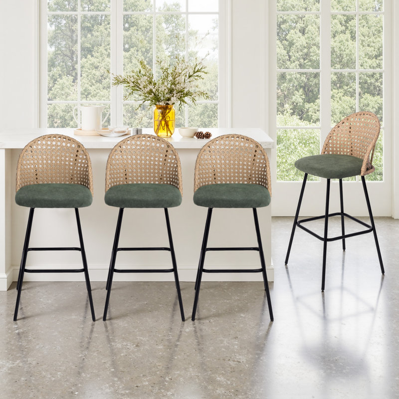 Tabouret de bar et de comptoir rembourré, Vert