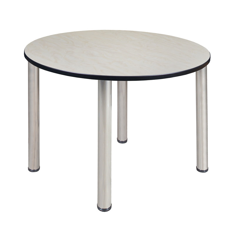 Plateau de table Kee, Érable, H 29 po x L 36 po x l 36 po, Chrome