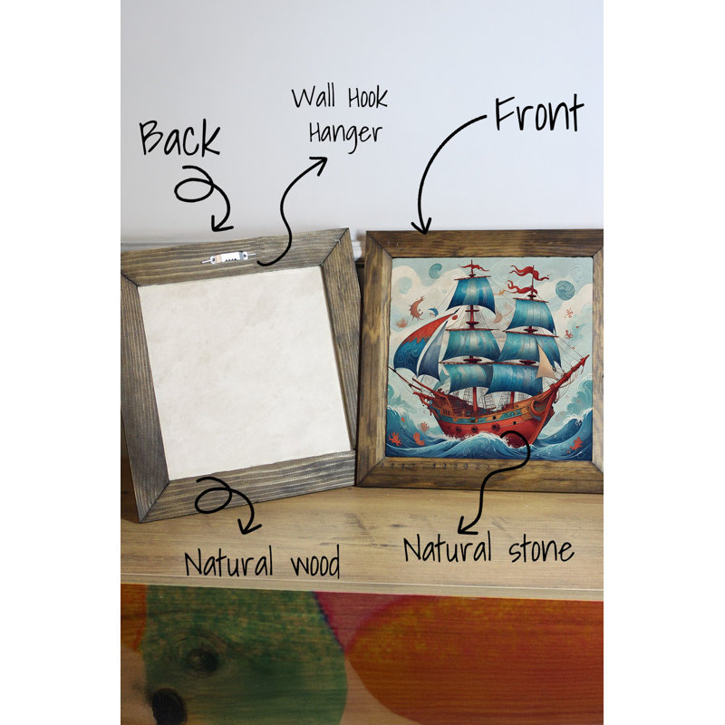 Peinture décorative encadrée, H 10,2 po x l 10,2 po