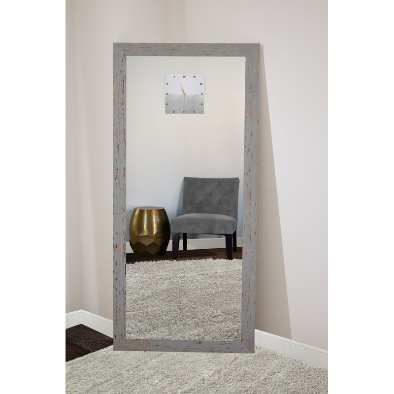 Galilaia Solid Wood Flat Mirror, 70" H x 31" W, Gray